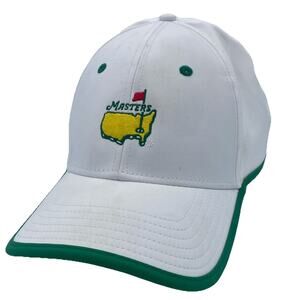 Masters Golf Hat White Caddie American Needle Adjustable Strap Stretch Fit PGA